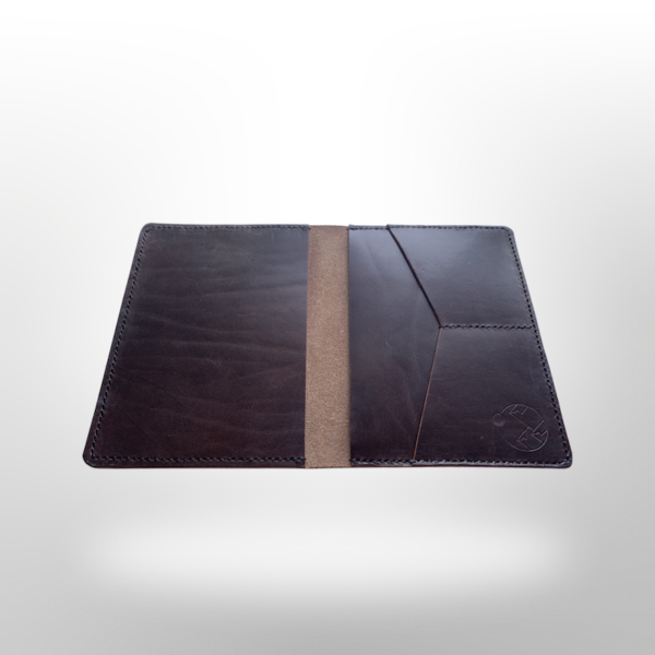 Leather Passport Cover - Dark Brown - Image 2