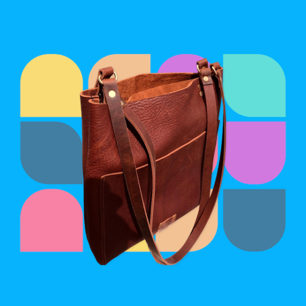 Camel Brown Pebbled Tote Bag